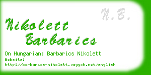 nikolett barbarics business card